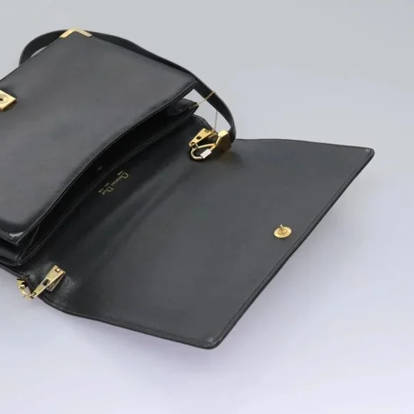 Christian Dior Shoulder Bag Calf leather Black Auth